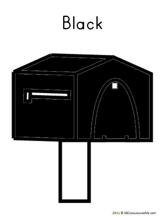 Black Mailbox Coloring Sheet